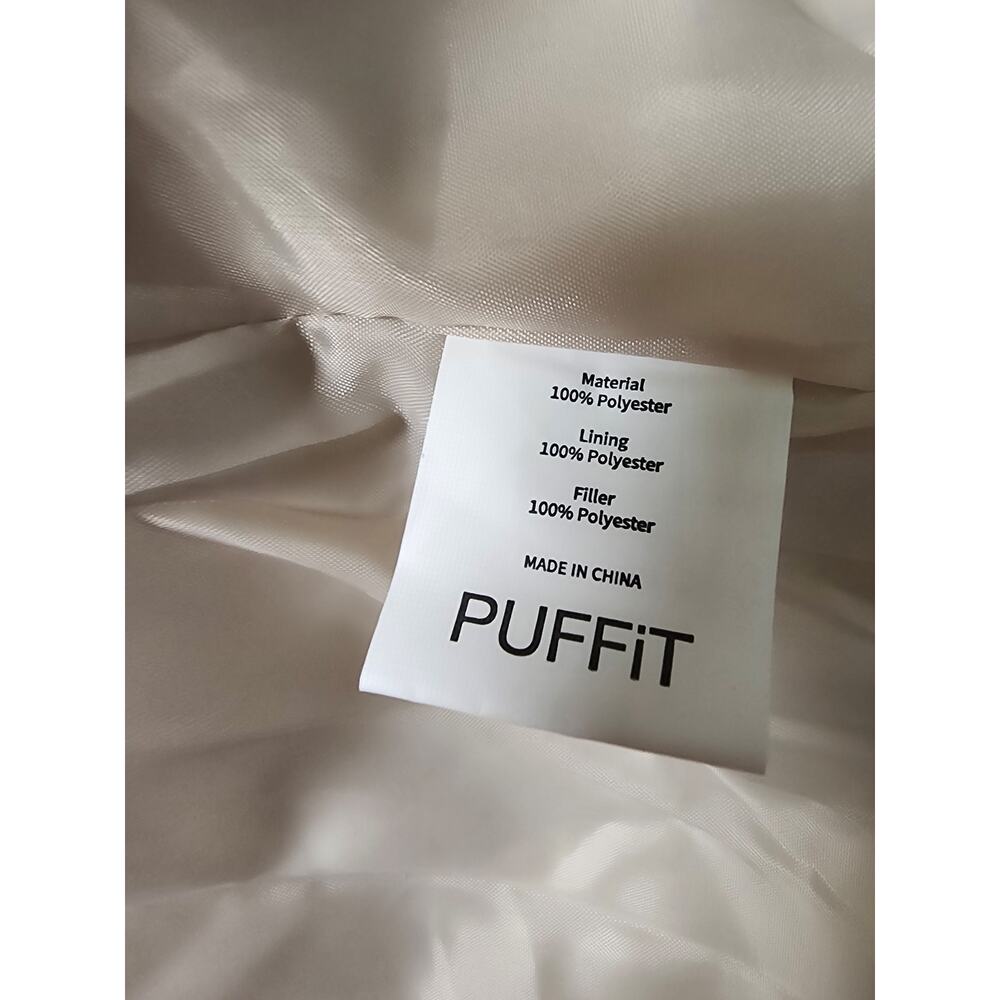 Puffit Cream Women's Large High Neck Puffer Vest Side Pockets Outerwear Cozy - Picture 8 of 10